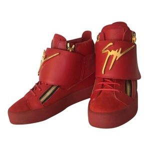 🎈Giuseppe Zanotti Red and Gold Hi Top